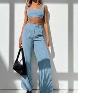 Princess Polly Blue Two-Piece Pant Set | Size US 8